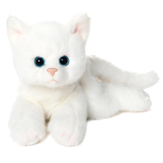 Bearington Lil' Muffin Small Plush Stuffed Animal White Cat, Kitten 8 inches