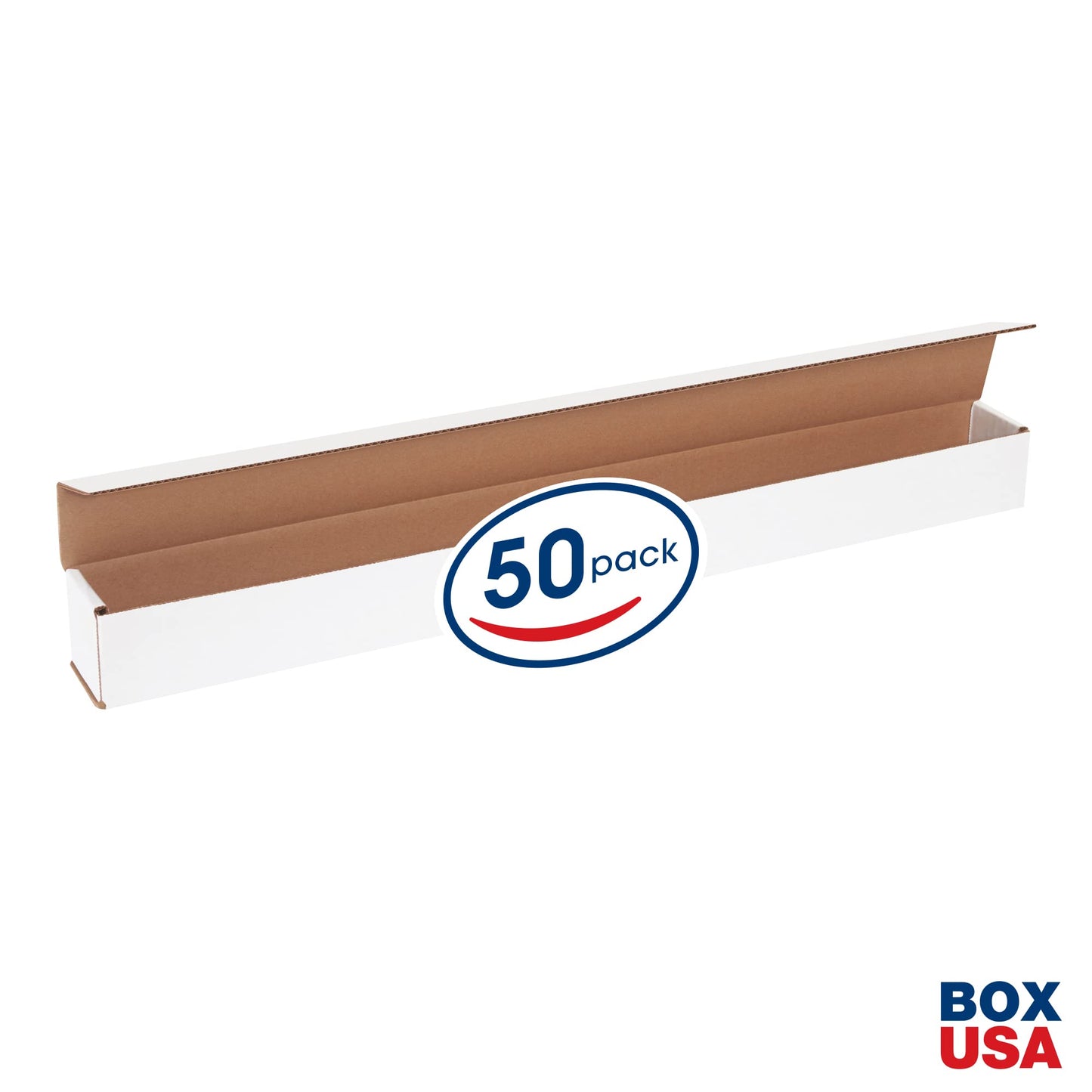 Box USA BM2422 24"L x 2"W x 2"H, White (Pack of 50)