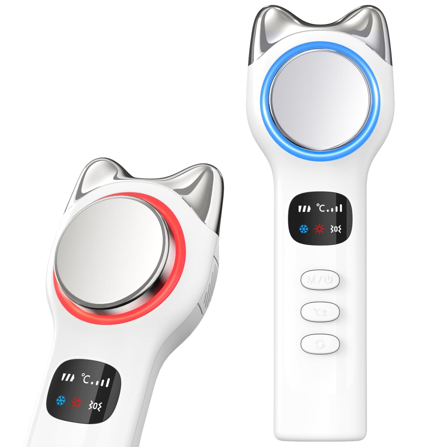 Vcycal Warming and Cooling Firming Device, Light Face Tool with Vibration, Electric Skin Care Kit, Facial Massager with 8-21°C Cold, 38-47°C Hot