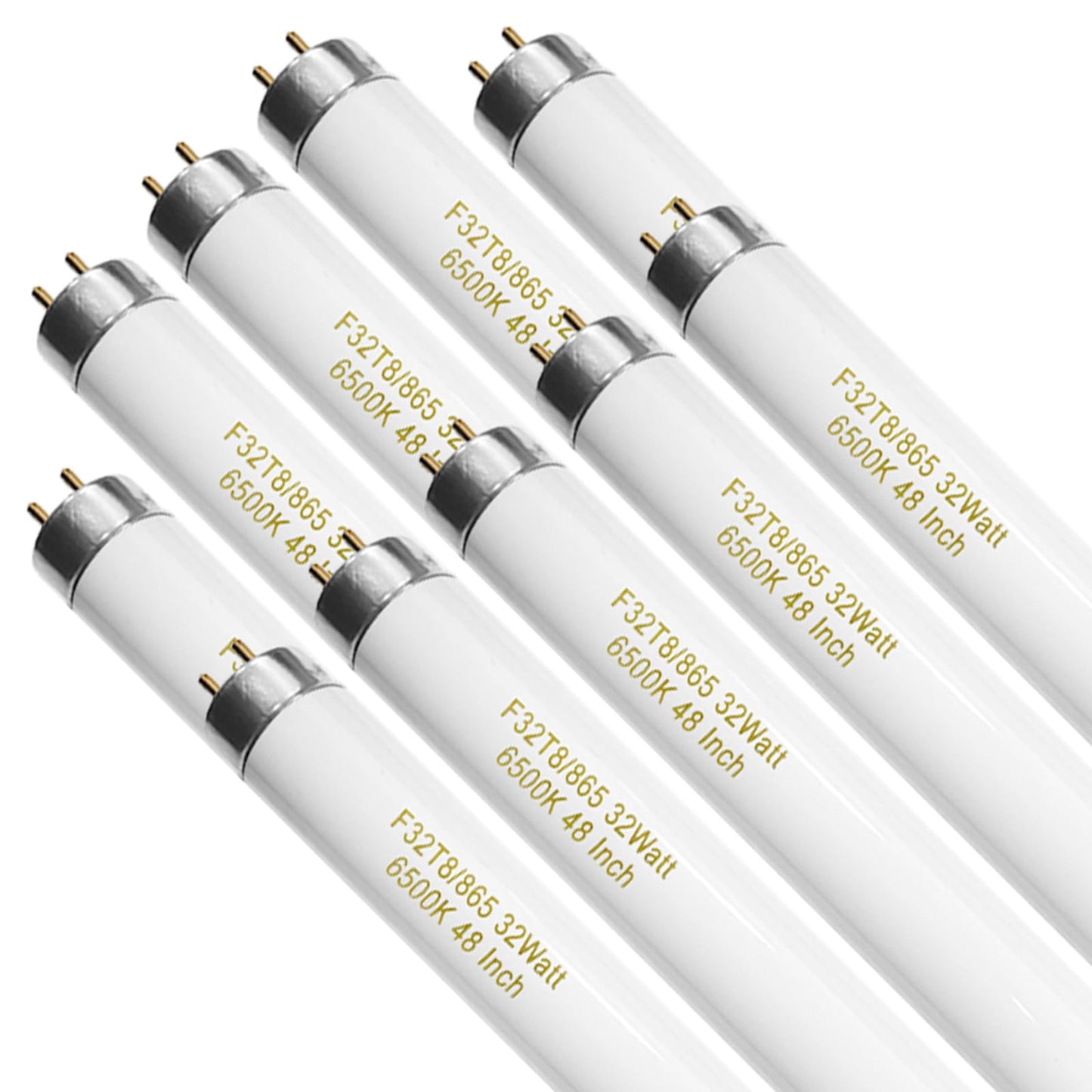 Konideke 10 Pack, F32T8/865 Fluorescent Light Bulb 48 Inch Daylight 32 Watt, T8 Fluorescent Bulb 4 Foot, 2800 Lumens G13 Medium 6500K Bi-Pin Base