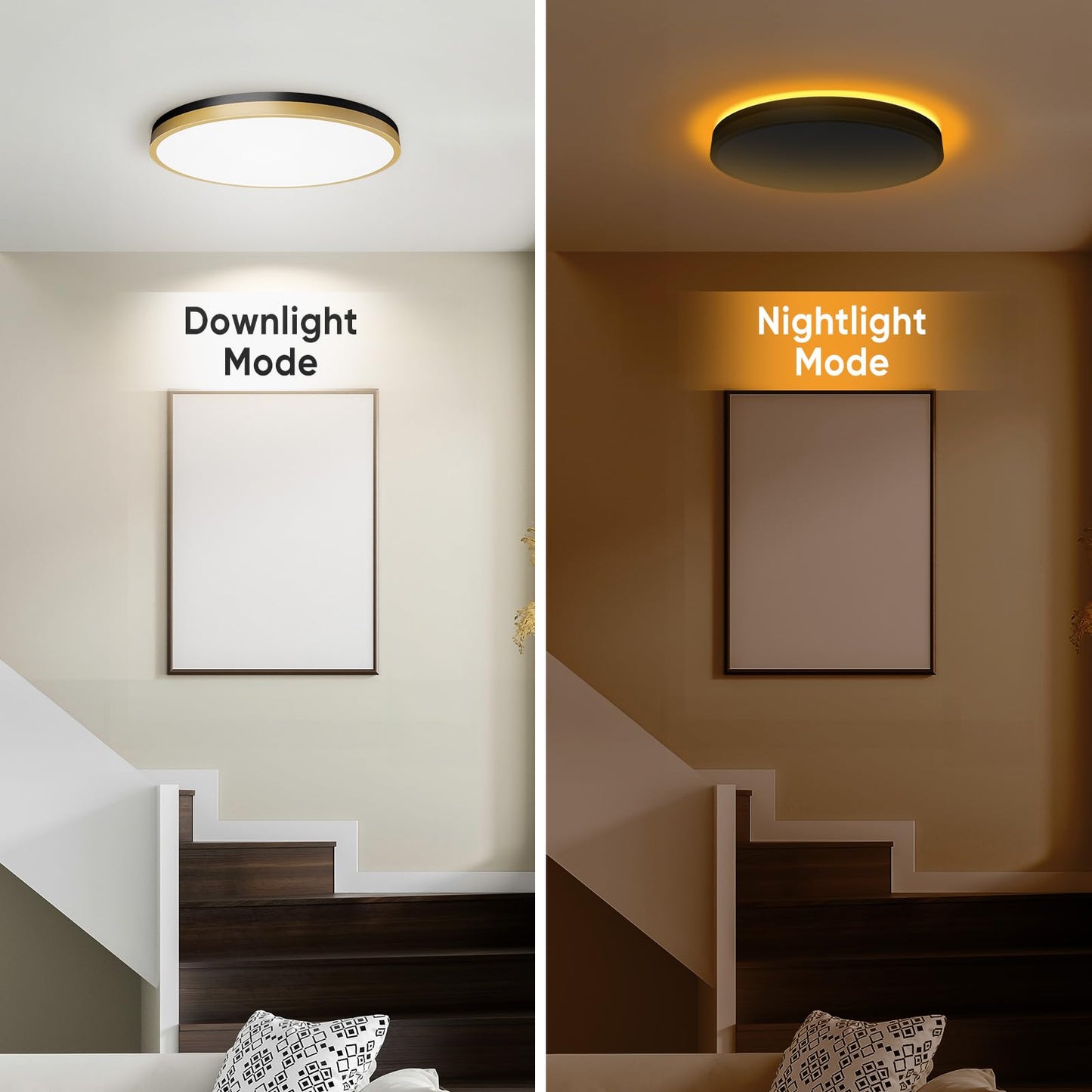 Lightania 15 Inch Flush Mount Ceiling Light with Remote Control & Night Light, 5CCT Dimmable Ceiling Light Fixture, 35W 3500LM 2700K-6500K Adjustable LED Ceiling Lights for Bedroom Kitchen Living Room