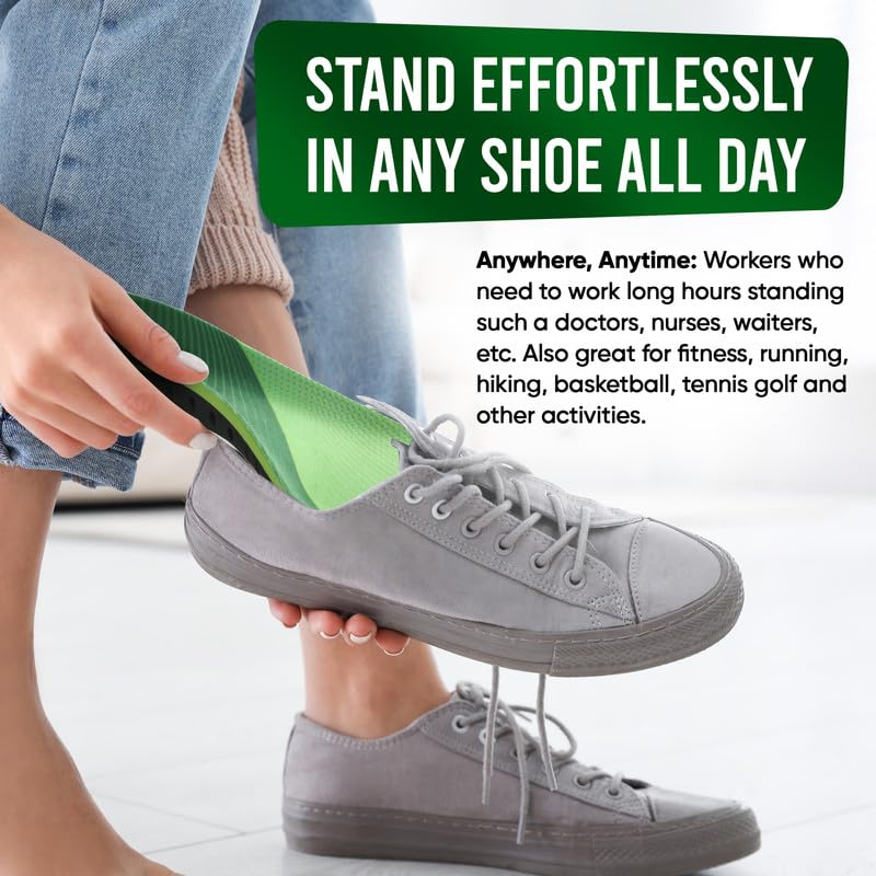 XSTANCE Insoles for Shoes and Work Boots | Plantar Fasciitis Relief & Arch Support | Orthotic Inserts for Men & Women | Relieve Foot Pain | Anti-Fatigue Good for 200+ lbs (8-10 Men / 9-11 Women)