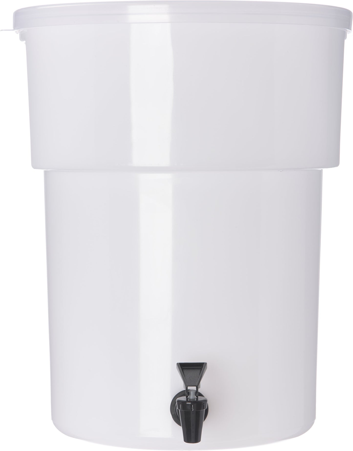 Carlisle FoodService Products Round Beverage Dispenser Drink Dispenser with Spigot for Catering, Plastic, 5 Gallons, White