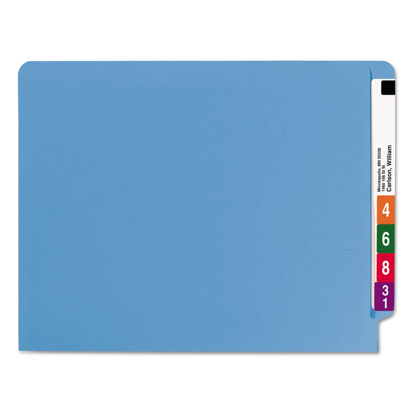 Smead End Tab File Folder, Shelf-Master Reinforced Straight-Cut Tab, Letter Size, Blue, 100 per Box (25010)