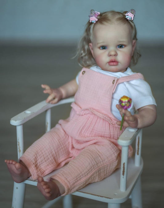 Zero Pam Reborn Baby Dolls Girls 24 Inch Large Size, Realistic Baby Doll, Real Looking Reborn Toddler Girl with Natural Curly Hair, Life Size Dolls for Girl Boy Toys