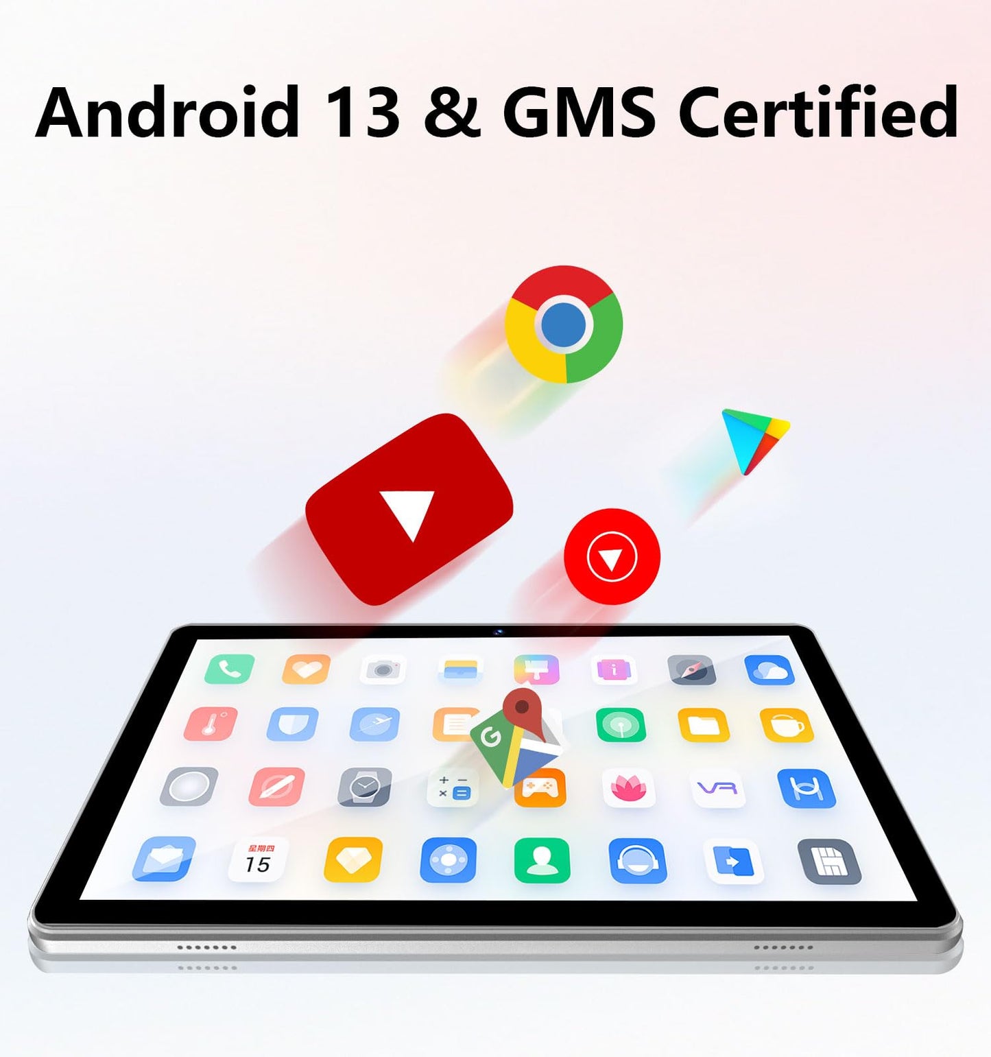 Android Tablet, 10.1 inch Android 13 Tablets 6GB RAM 64GB ROM 1TB Expand, 1280x800 IPS HD Touchscreen,6000mAh Battery, Bluetooth, Dual Camera, GMS, WiFi （Silver