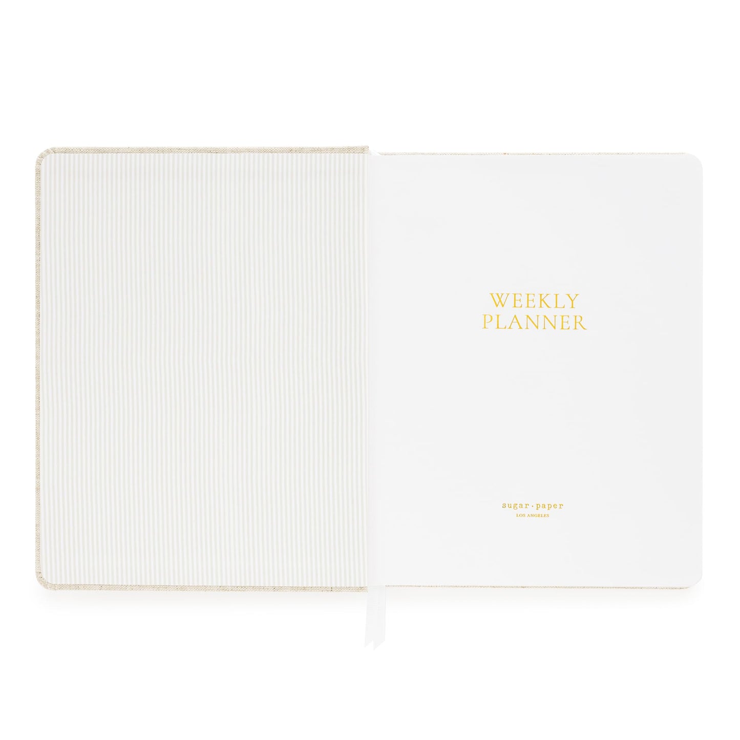 Sugar Paper Undated Weekly Planner, Fabric Cover, 7x9 Inches, Hardcover Weekly Planner (Chambray)