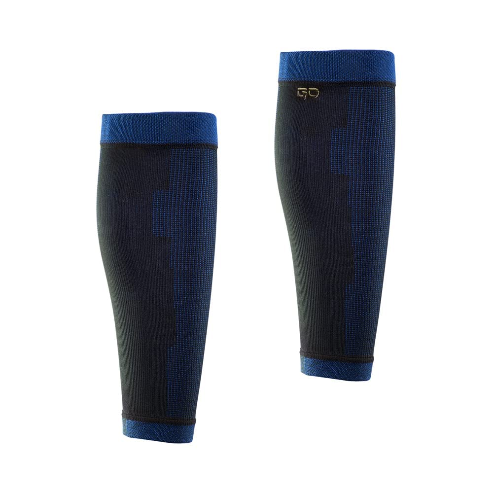 GO SLEEVES Kinesiology Calf Compression Sleeve Men, Targeted Support for shin splints, Muscle Fatigue, Soreness, Calf Muscle