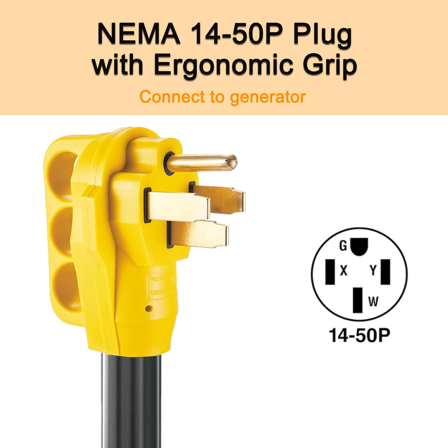 Suplevel 6 AWG Welder Adapter Cord 10 FT, Heavy Duty NEMA 14-50P Male to 6-50R Female Extension Cord, STW 6AWG/3C 50 Amp 250 Volts 12500 Watt, Generator RV to Welder Tesla EV Charger Adapter Cord
