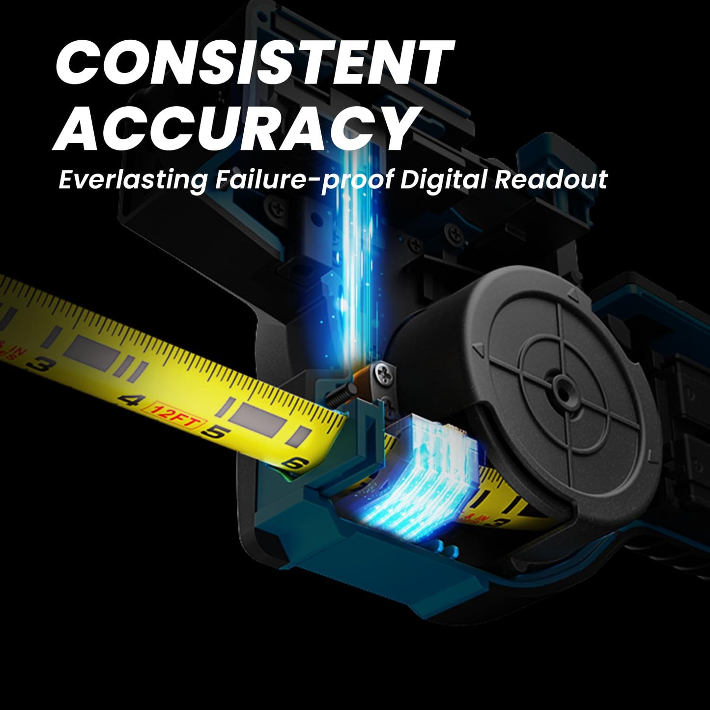 3-in-1 Digital Tape Measure, 330Ft Laser Measurement Tool & Auto Lock Tape with Instant Digital Readout, Extended Laser Line & Incremental Measurement, Replaceable Tape | Swappable Battery | APP Sync