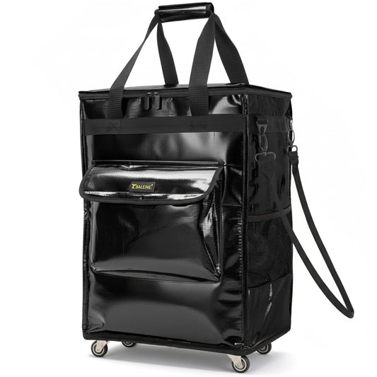BALEINE Reusable Grocery Bags on Wheels, Rolling Tote Bag, Shopping Trolley, Large Backpack Shopping Carts for Groceries (16"x11.5"x23.5", Black)
