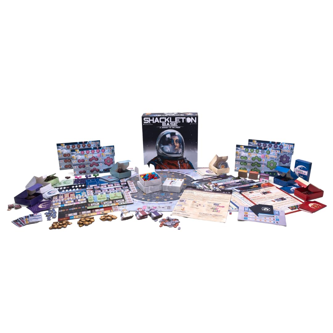 Shackleton Base: A Journey to The Moon Board Game - Sci-Fi Strategy Game of Space Exploration, Fun for Family, Kids & Adults, Ages 14+, 1-4 Players, 60-120 Minute Playtime