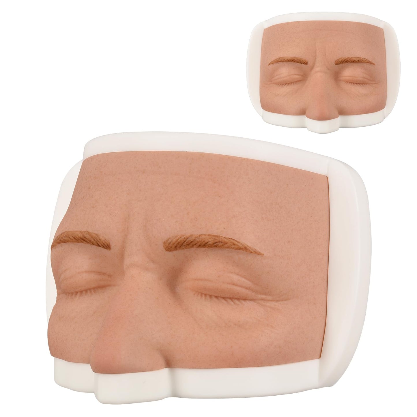 MedEduQuest Silicone Face Injection Practice Kit with Realistic Skin Texture for Medical Training, Makeup Tutorials, and Plastic Surgery Demonstrations, Includes Anti-Slip Base