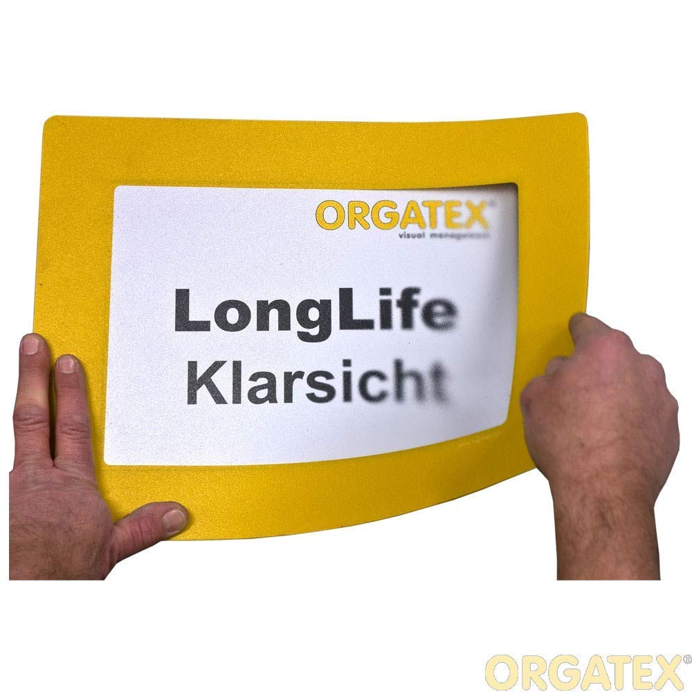 ORGATEX Clearview, Transparent PVC Window with Adhesive Frame, Letter Size; 11” Wide x 8.5” High: 10 Pack (Yellow)