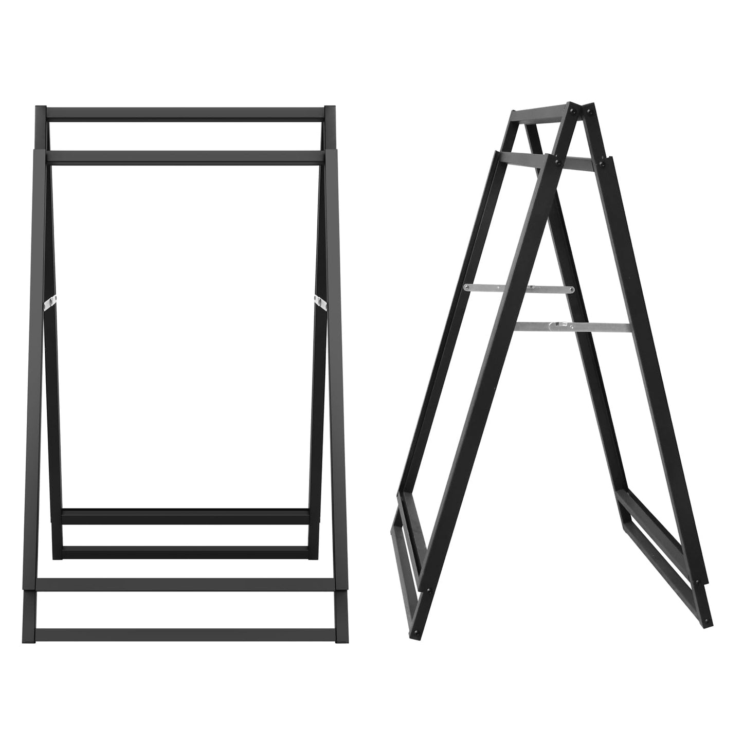 Heavy Duty Slide-in Folding A Frame Sign Sidewalk Sign20x30Inch Sandwich Board Steel Metal Double-Side Pavement sign Corrugated Plastic Poster (20x30 inch(Frame only))