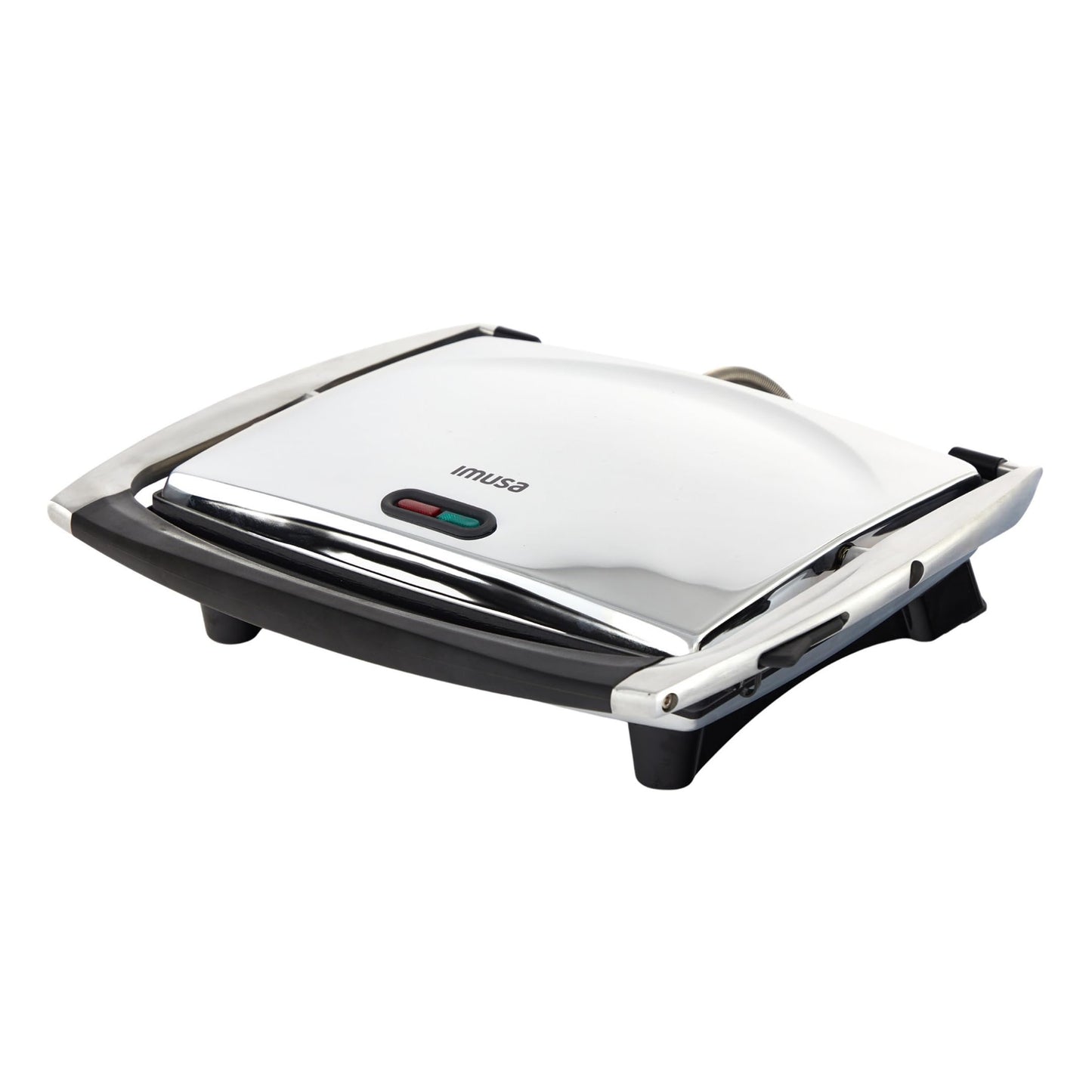 IMUSA 12x10in Stainless Steel Electric Panini Press with Temperature Control, Nonstick Plates for Sandwiches, Grilled Paninis, Quesadillas, and More