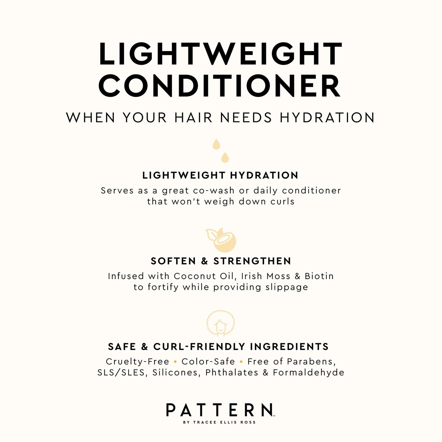 PATTERN Beauty by Tracee Ellis Ross Lightweight Conditioner, 29 Fl Oz, Rich Moisture for Curlies, Coilies and Tight-Textured Hair, 3a-4c