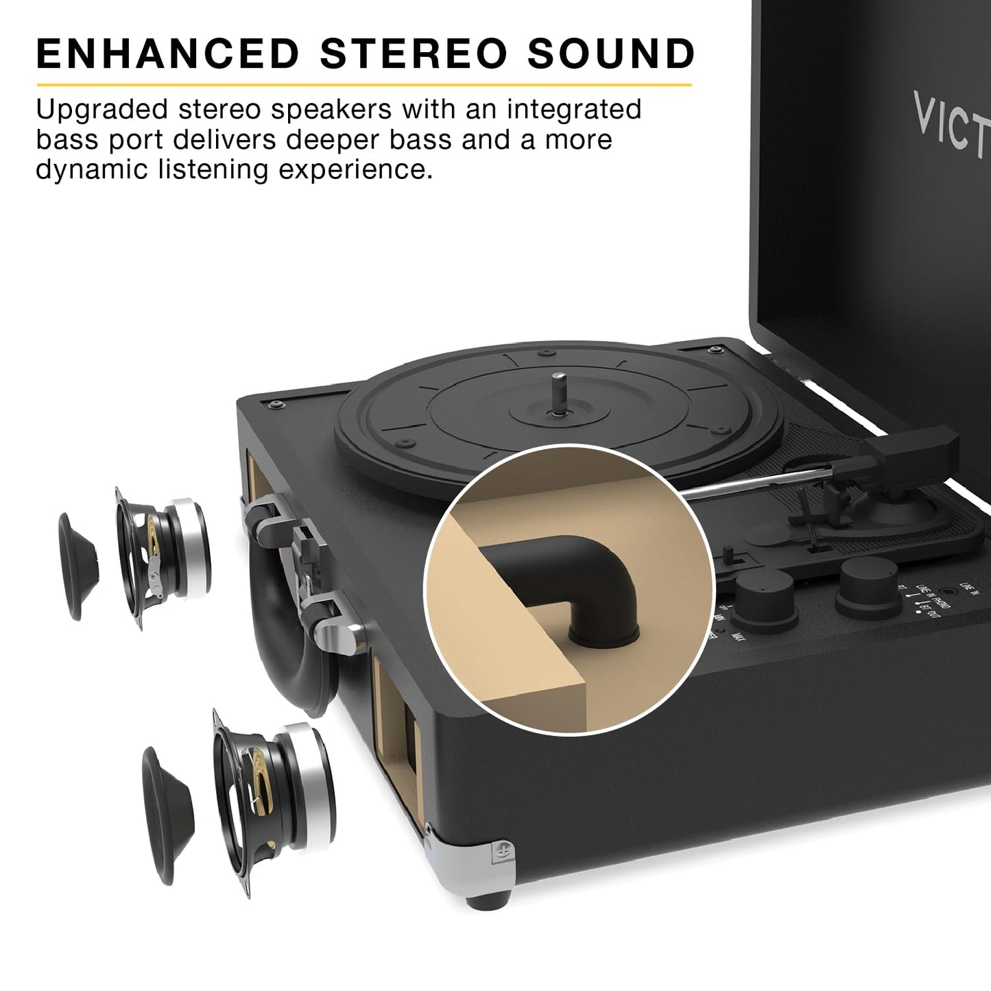 Victrola Journey II (2025 Model) – Bluetooth Suitcase Record Player – Built-in Stereo Speakers with Enhanced Bass, 3-Speed Turntable, Bluetooth Input and Output, RCA & Headphone Outputs (Turquoise)