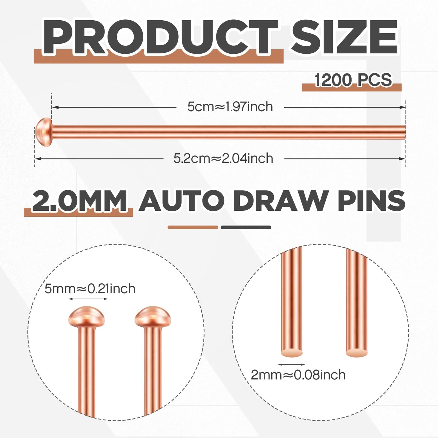 MorningRo 1200 Pcs Welding Studs 2 mm Stud Welder Pins Auto Draw Pins for Repairing Spots Welding Equipment Car Body