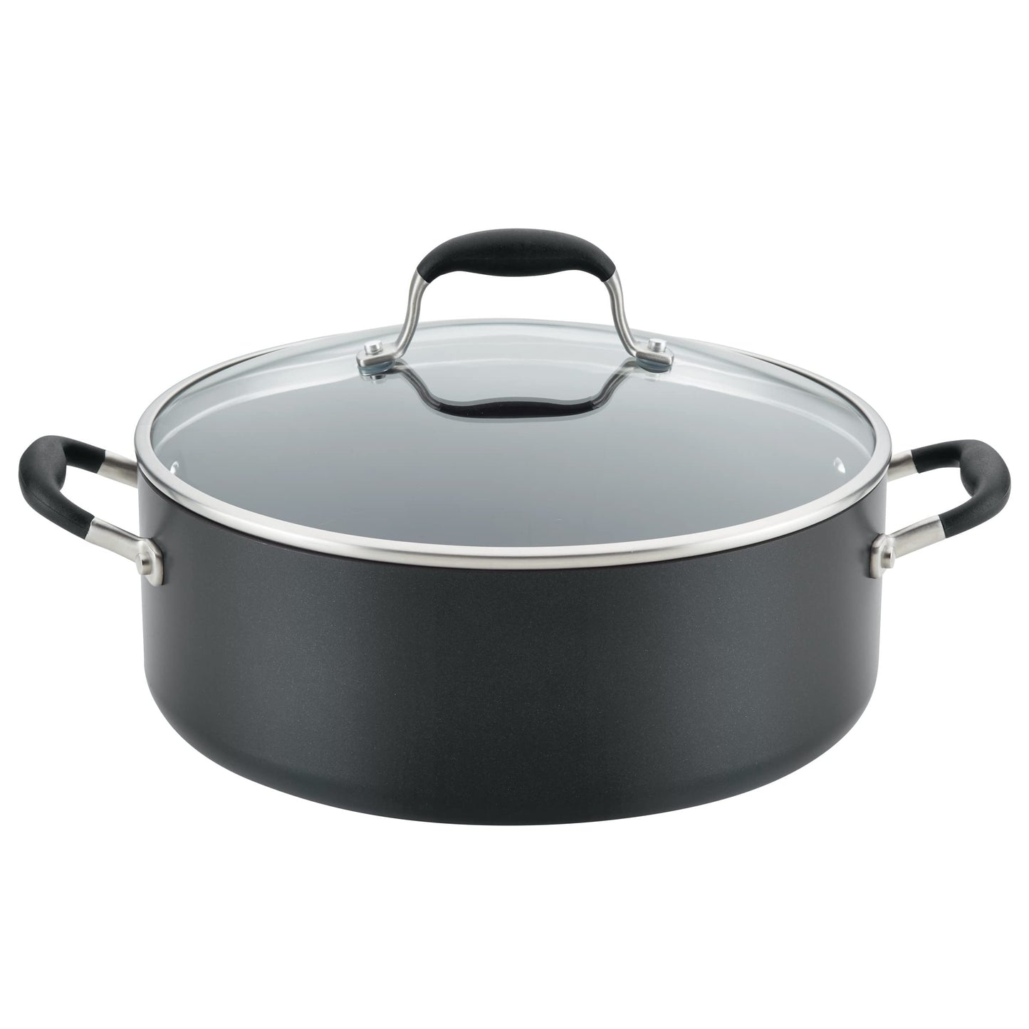 Anolon Advanced Home Hard-Anodized Nonstick Wide Stock Pot/Stockpot (7.5-Quart, Onyx)