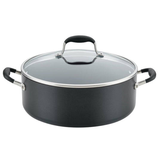 Anolon Advanced Home Hard-Anodized Nonstick Wide Stock Pot/Stockpot (7.5-Quart, Onyx)