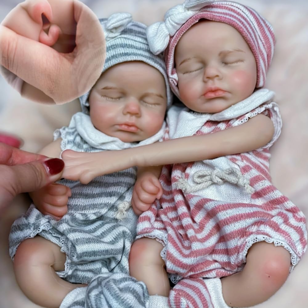 Abenduot 13inch Can Open Mouth Full Body Silicone Baby Doll Realistic Soft Silicone Newborn Girl Dolls Anatomically Correct - Loulou