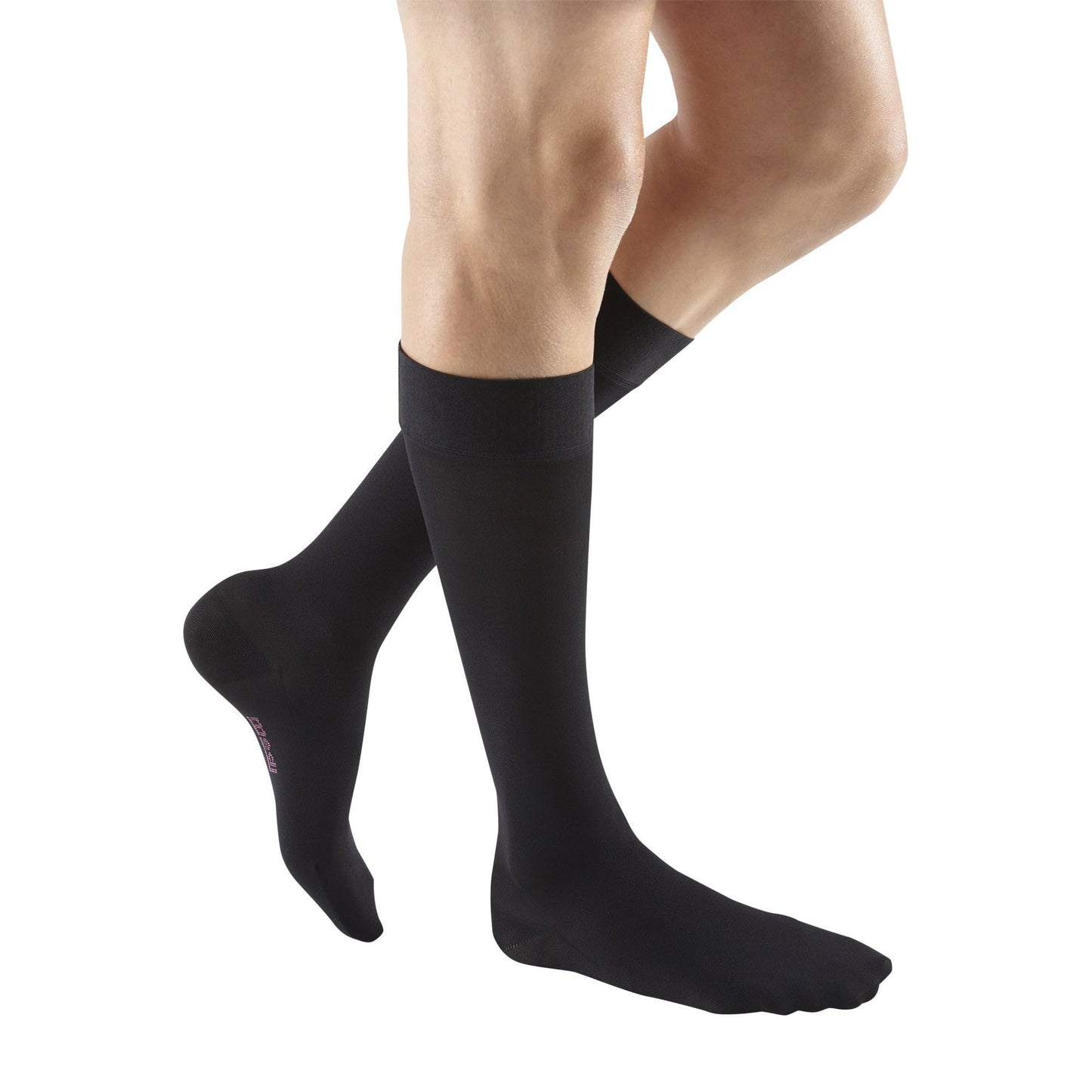 mediven Plus for Men & Women, 20-30 mmHg – Closed Toe, Calf High Compression Socks with Silicone Top Band, Leg Circulation, Opaque Leg Support Compression Coverage, Extra Wide IV, Black