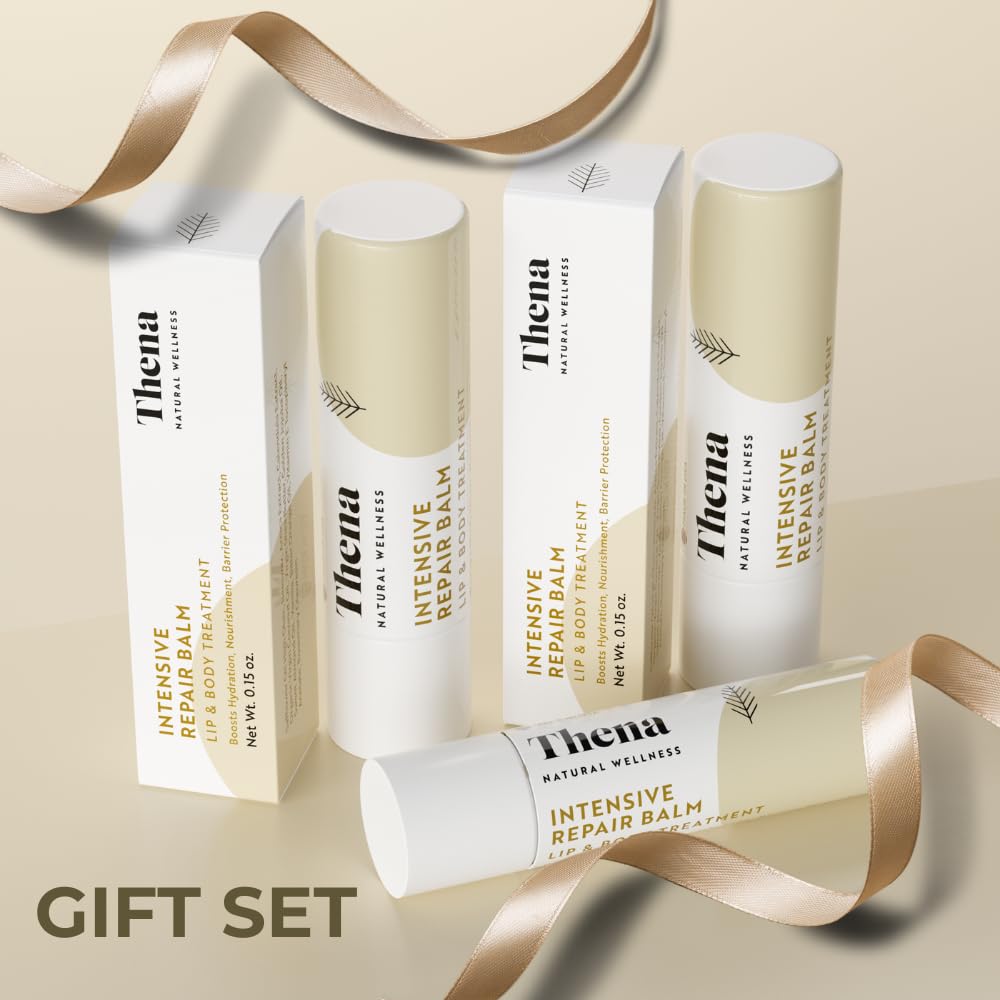 Organic Lip Treatment Balm Ultra Hydrating & Nourishing Care for Dry, Chapped, Cracked Lips & Skin, Visibly Smooths Wrinkles & Fine Lines, Natural Skin Care, 6 Pack Gift Set, Women & Men