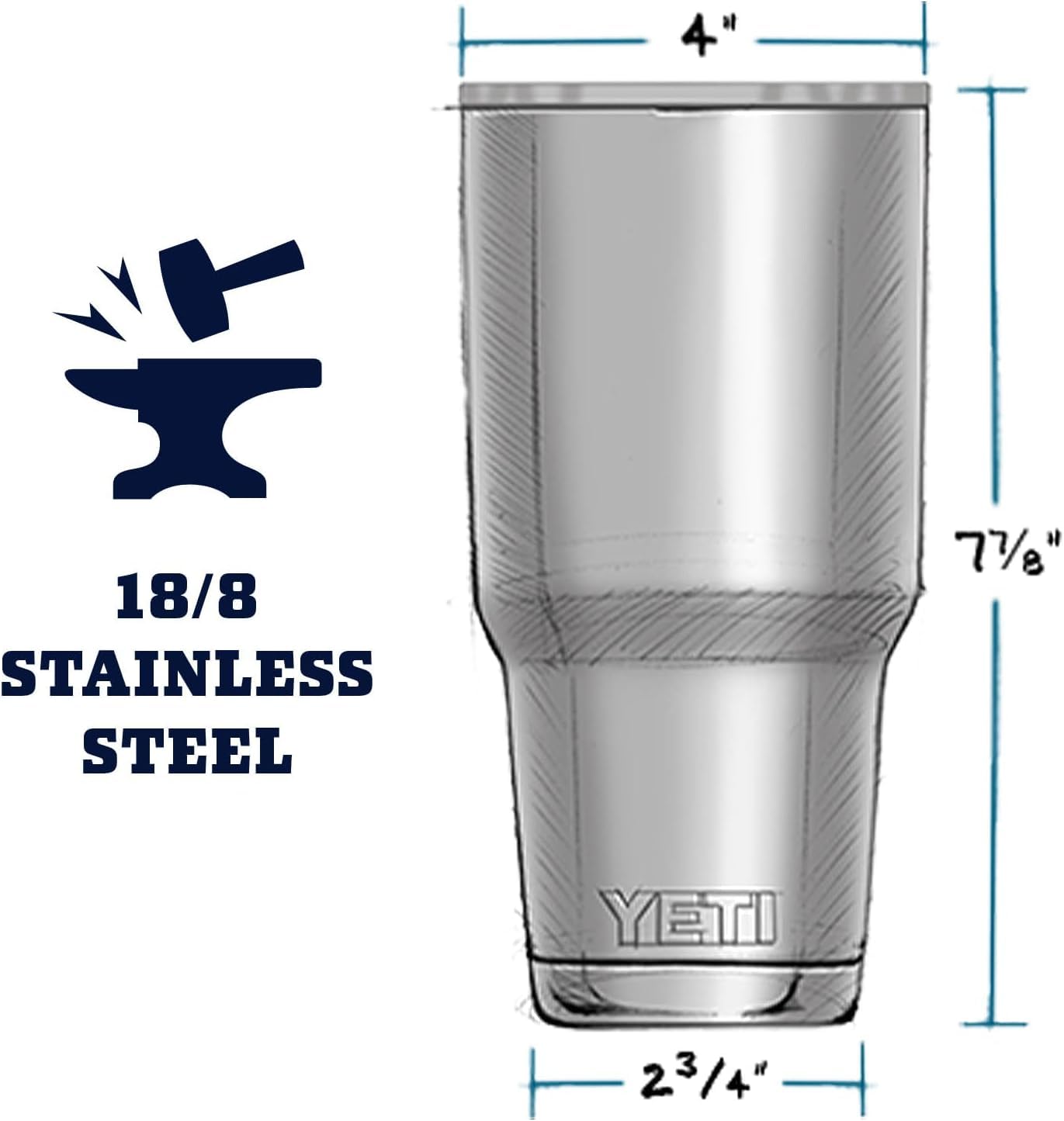 YETI Rambler 30 oz Tumbler, Stainless Steel, Vacuum Insulated with MagSlider Lid, Ridgeline