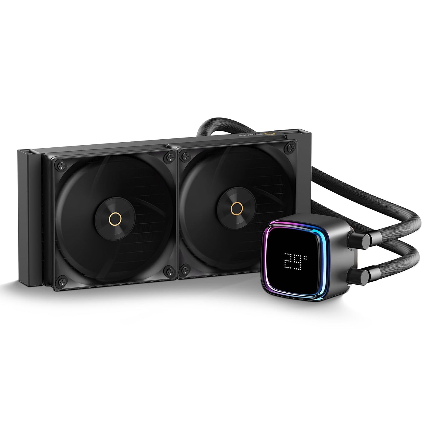 Ocypus Iota L24 Liquid CPU Cooler with Digital Display,240MM AIO CPU Water Cooler with Efficient Cooling Pump,ARGB Lighting Control,120MM PWM Fans Up to 2000 RPM,Suitable for AMD & Intel LGA (Black)