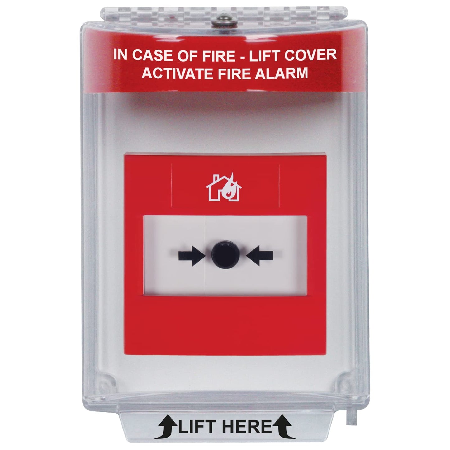 Safety Technology International, Inc. STI-13020FR Universal Stopper® with Horn, Flush Mount and Fire Label, Indoor/Outdoor Polycarbonate Protective Cover for Pull Stations or Call Points