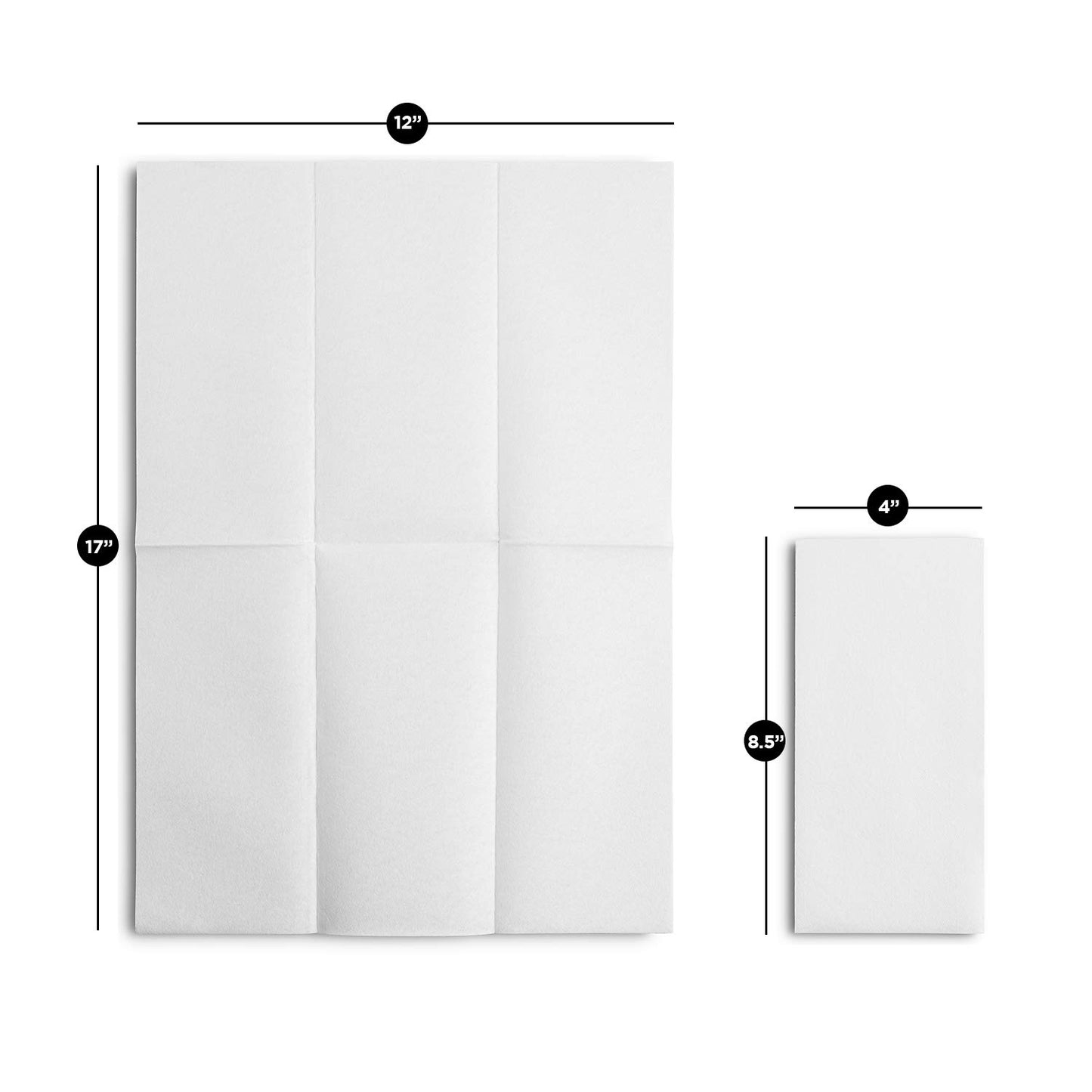 1200-Pack BloominGoods Disposable Bathroom Napkins | 12" x 17" Single-Use Classic Lite Linen-Feel Guest Towels, Made in USA | Cloth-Like Hand Towels, White