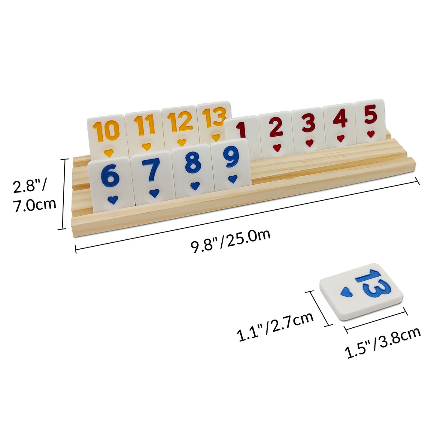 MIDOLITE Rummy Cube 6 Player Edition with 6 Wooden Racks, Rummy Cube Game with Case 6 Players with Portable Case 160 Tiles Rummy Cube Travel Game Set for Family Adults Kids