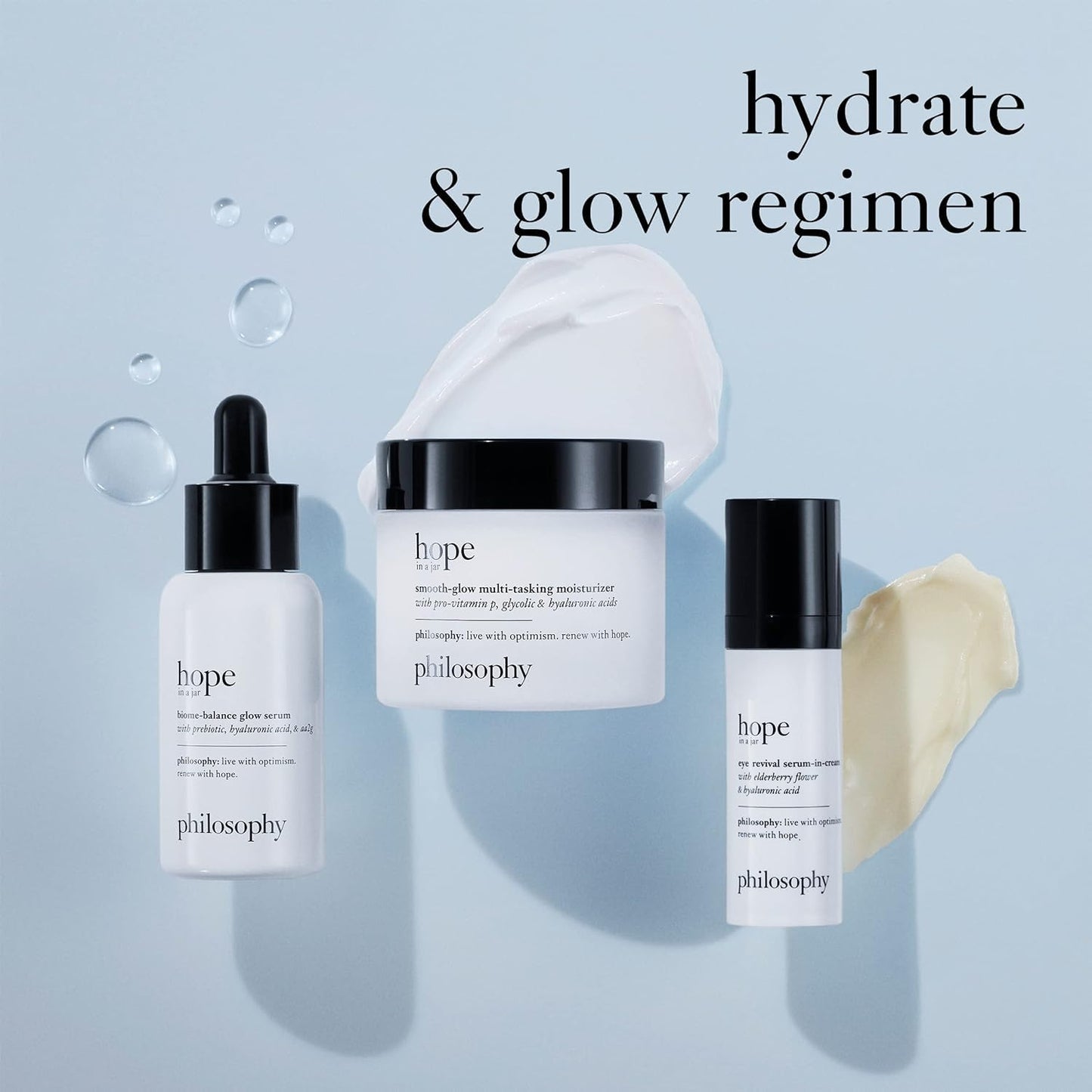 philosophy hope in a jar biome-balance glow facial serum - with enhanced hyaluronic acid, prebiotic & AA2G - helps restore natural balance & provides instant, supercharged hydration - 1 fl oz.