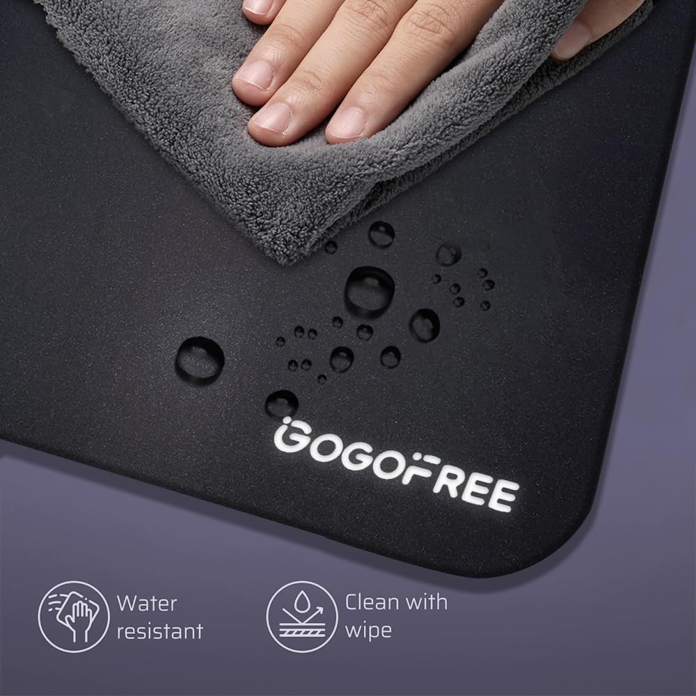 gogofree Glass Mousepad for Gaming, Ultra Smooth Mouse Mat with Hard Surface, Tempered Glass Mouse Pad Precision Speed Control for Games and Office (Black, 19.7" L x 15.7" W)