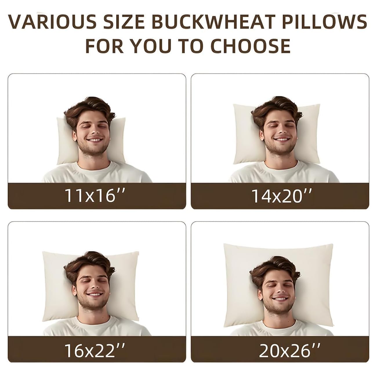 LOFE Organic Buckwheat Pillow for Sleeping with Organic Cotton Pillowcase - 16''x22'', Adjustable Loft, Breathable for Cool Sleep, Cervical Support for Back and Side Sleeper(Tartary Buckwheat Hulls)