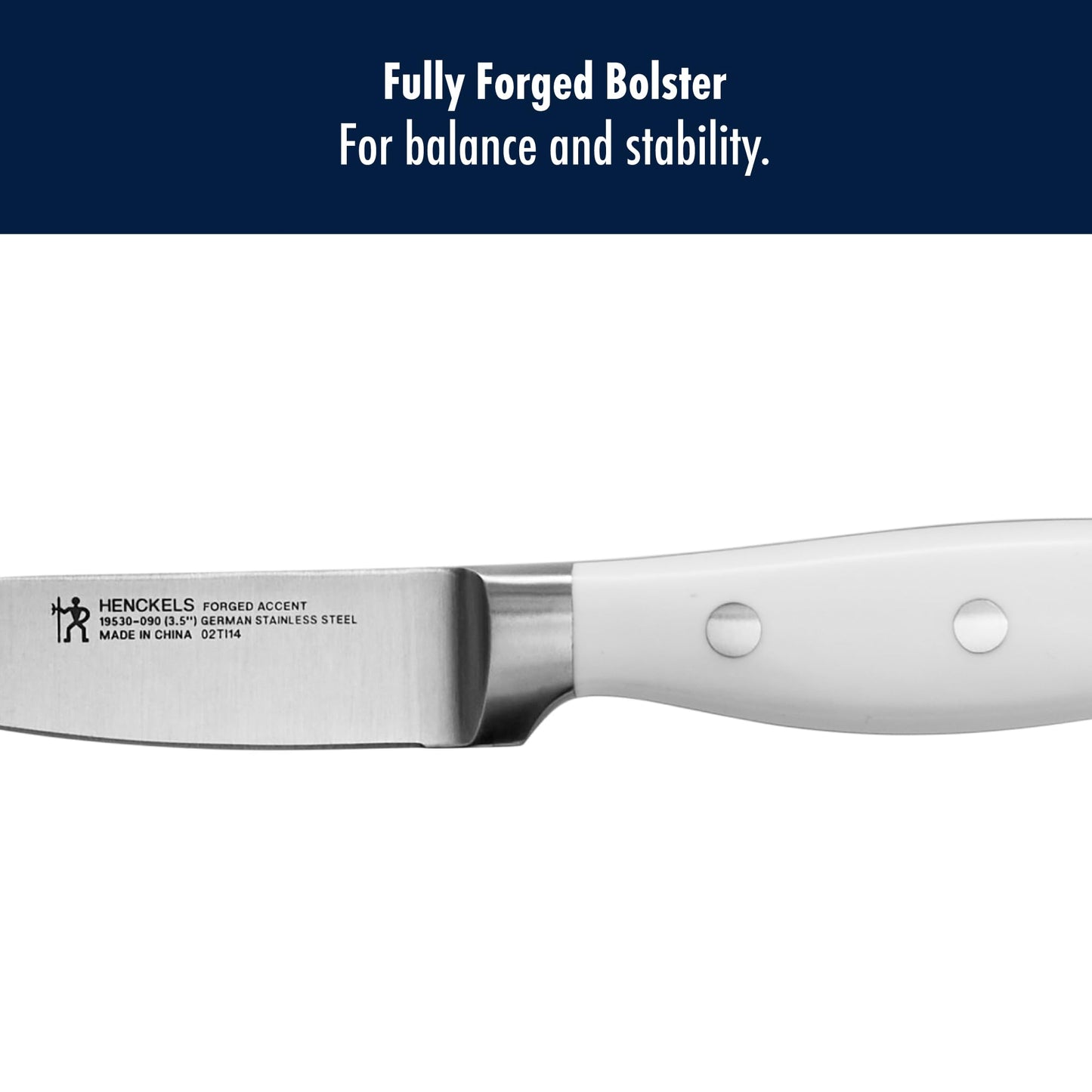 HENCKELS Forged Accent Razor-Sharp 2-pc Paring Knife Set, White Handle, German Engineered Informed by 100+ Years of Mastery