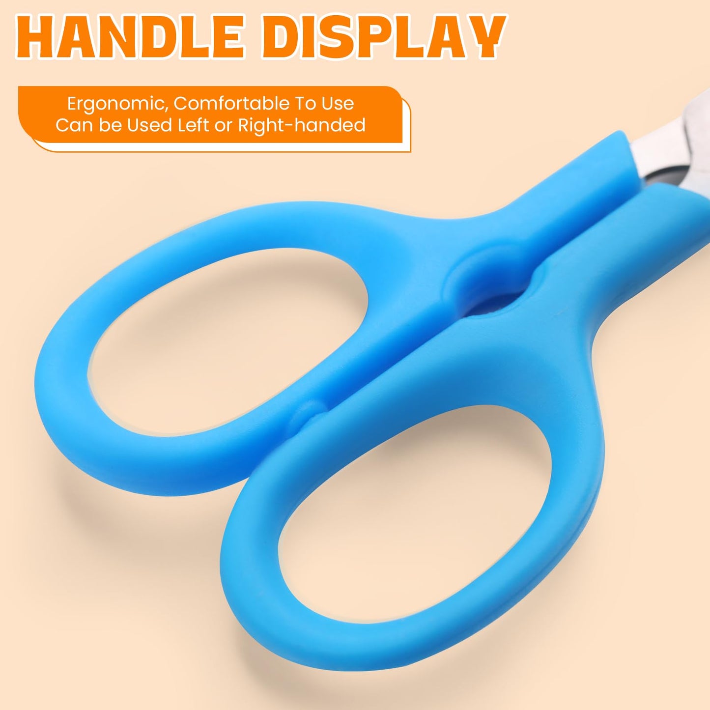 BURVAGY 120Pack 5" Small School Student Blunt Craft Kids Scissors, Sharp Stainless Steel Blades Safety Comfort Grip Scissors for Kids Children Cutting Paper, 5Inch
