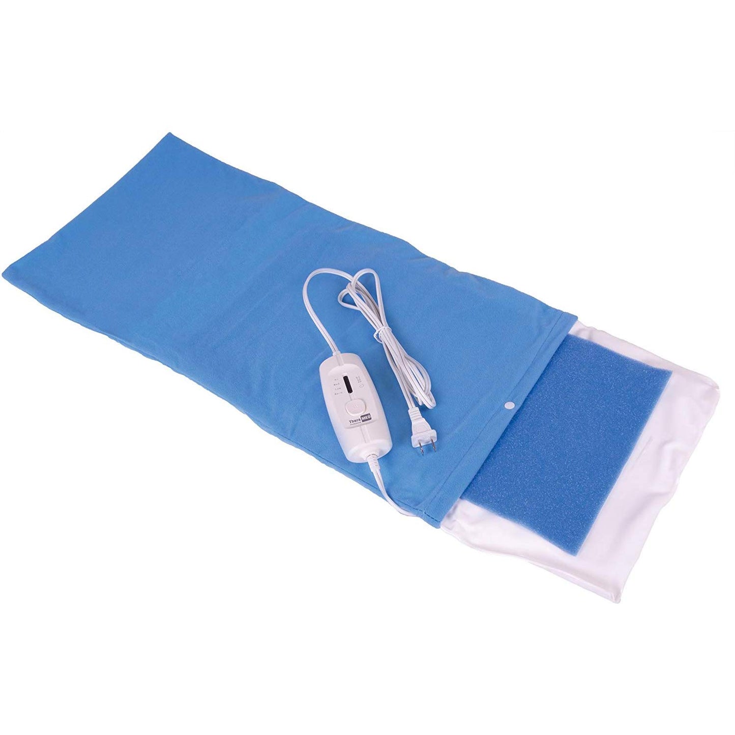 Thera-Med Professional HP1224 Electric Heating Pad and Moist Heating Pad with Auto Shut Off, 12" Width, 24" Length, Blue