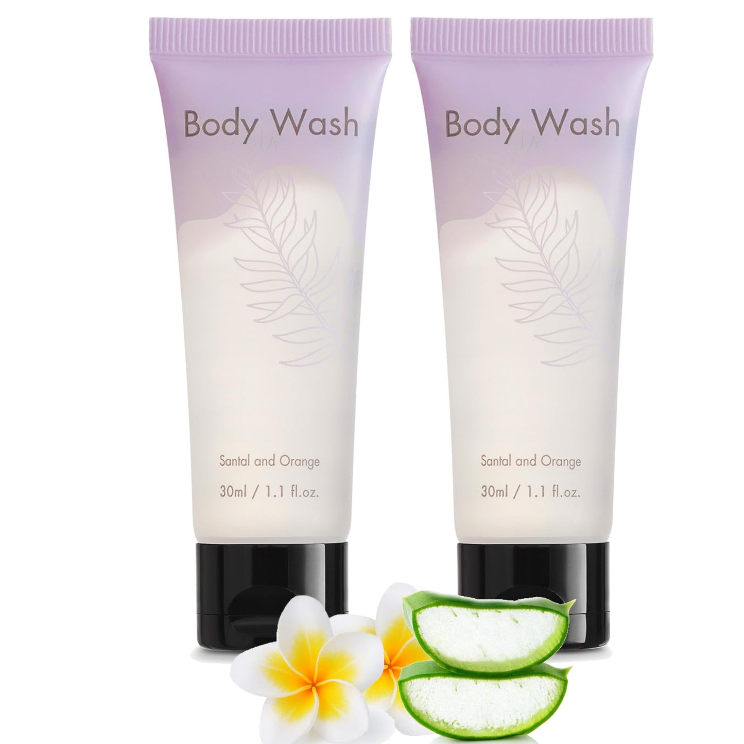 NISGUR Leak-Proof Travel Size Body Wash 1 Oz Each Pack of 200 Bulk Pack Hotel Body Wash Santal and Orange Scent Amenities and Toiletries for Hospitality
