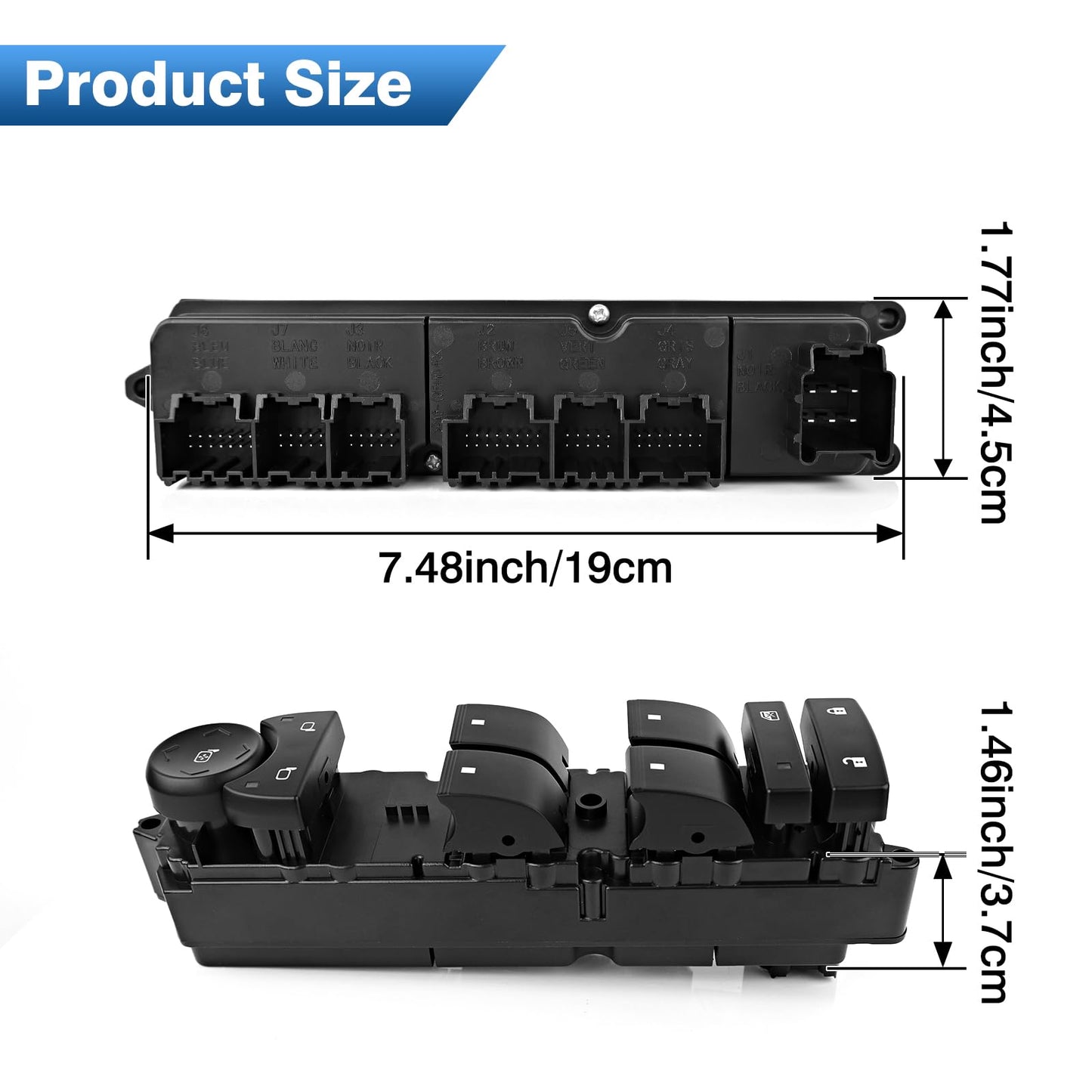TOP-MAX 20835552 Master Power Window Switch Driver Side Compatible with 2007-2013 Chevrolet Silverado, Avalanche, 2007-2014 Suburban, Tahoe, Sierra, Yukon Without Power Folding Mirrors, OE# 20835552
