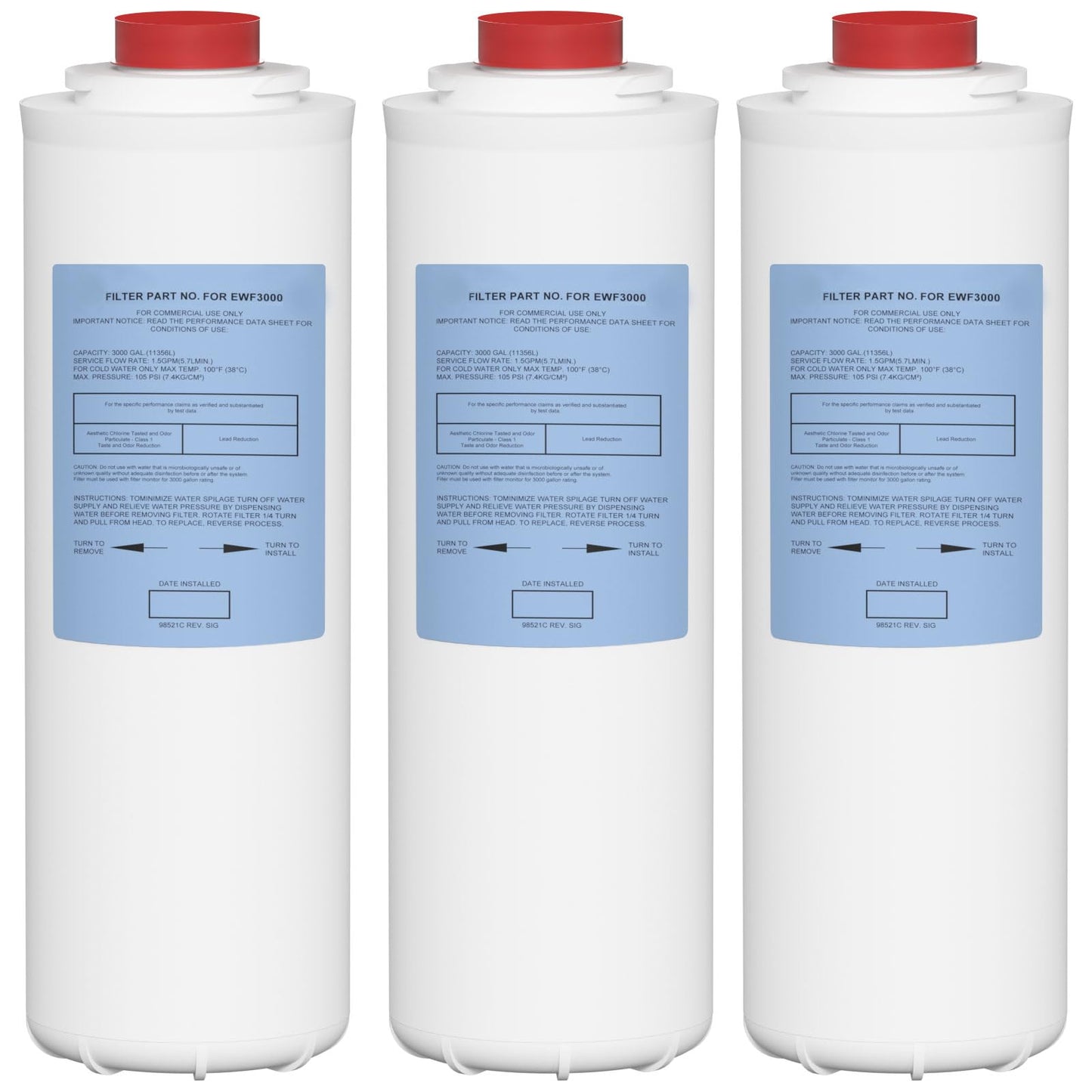 51300C Water Replacement Filter Compatible with Elkay 51300C EWF3000, and Ezh20 Bottle Filling Station, 3000 Gallon Water Filter Replacement for ERF750, 51299C, 55898C (No Chip)