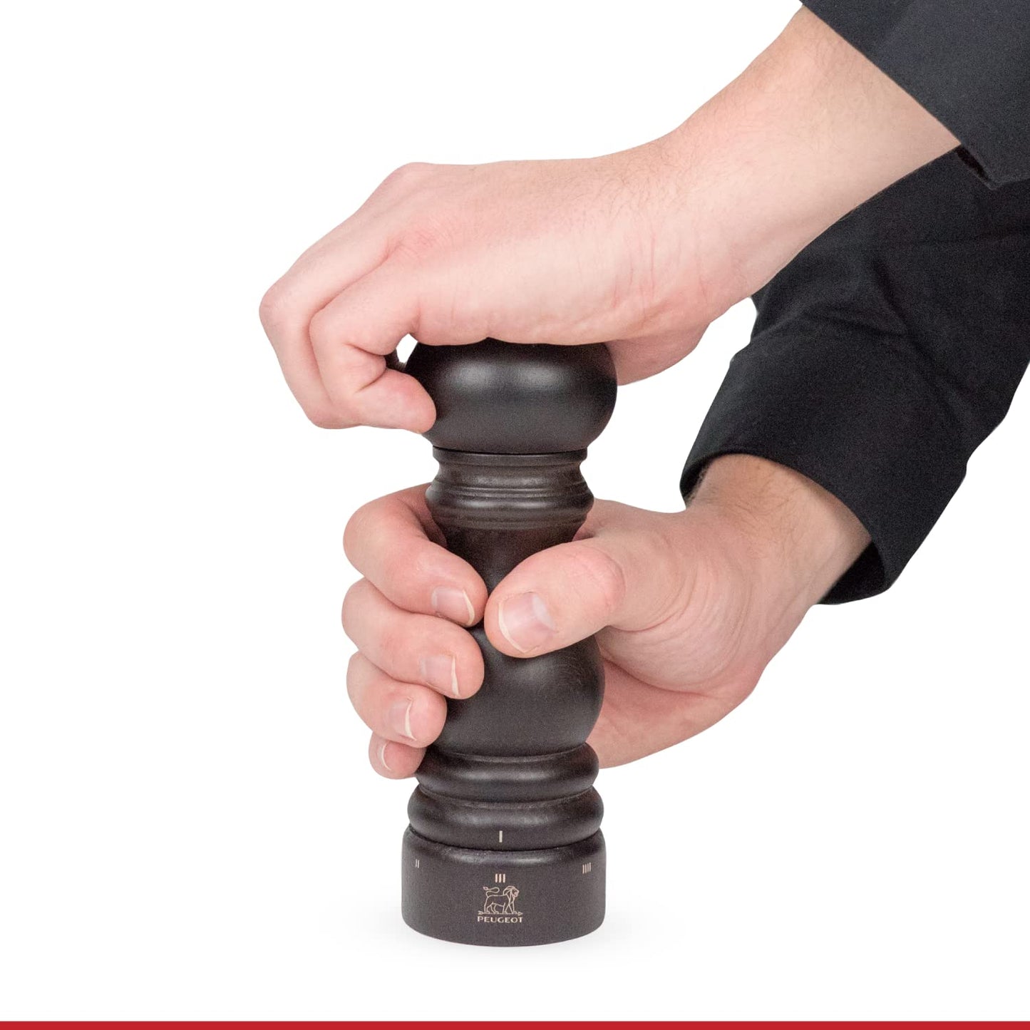 Peugeot - Paris u’Select Salt and Pepper Mill Set - Adjustable Grinder - Beechwood, Chocolate, 7in