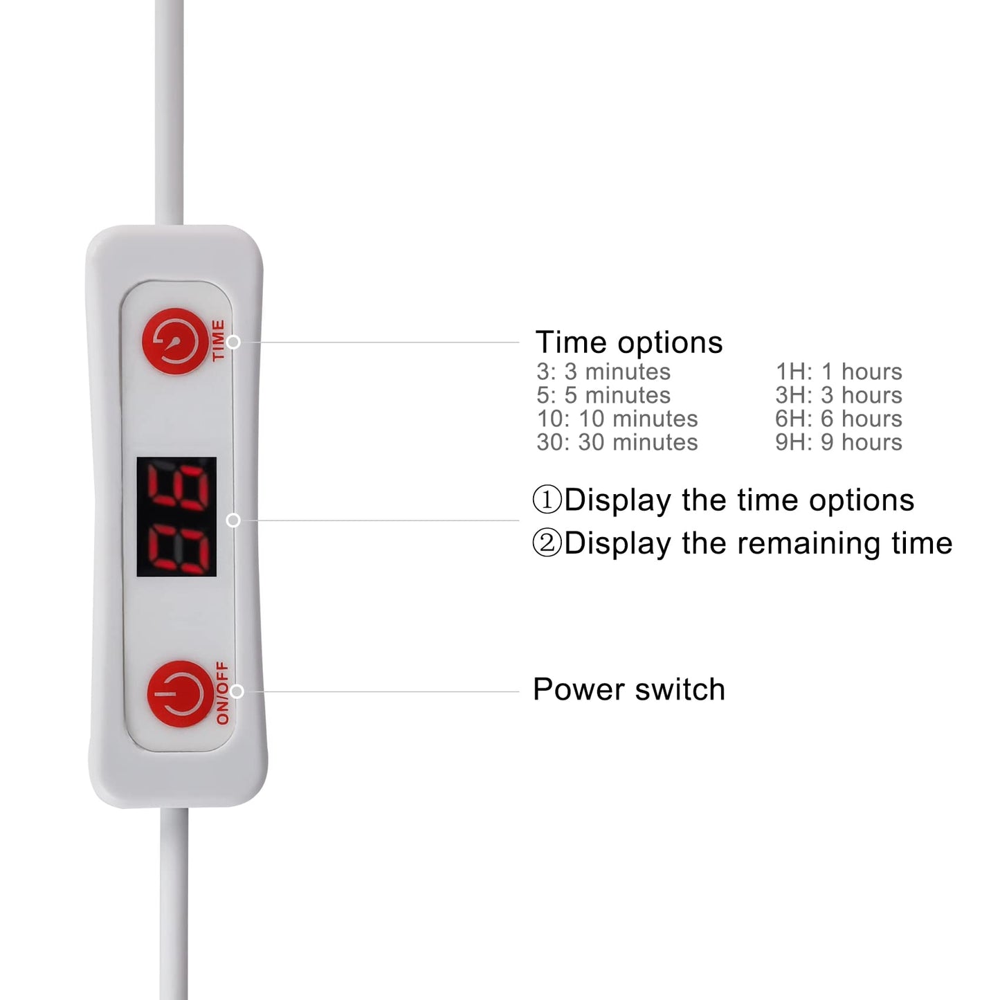 MAINENG Red Light Therapy Lamp with Timer, 660nm LED - M7666