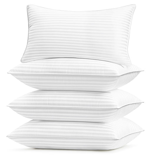 Basic Beyond Hotel Collection Bed Pillows for Sleeping - King Size Pillows Set of 4, 20x36, White