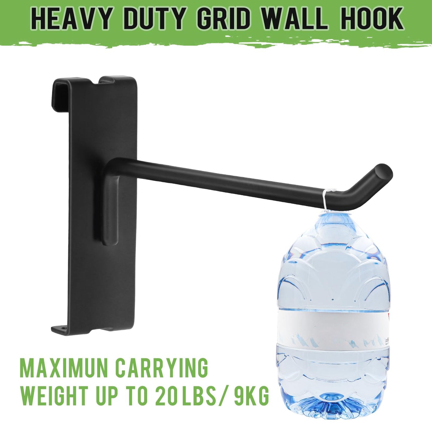 60 Pcs Gridwall Hooks, 4/6/8 Inch Grid Wall Hook Display for Gridwall Panel, 20 Lbs Load Heavy Duty Hooks for Grid Wall Accessory, Metal Hook for Retail Store, Home Stroage, Garage, Trade Show (Black)