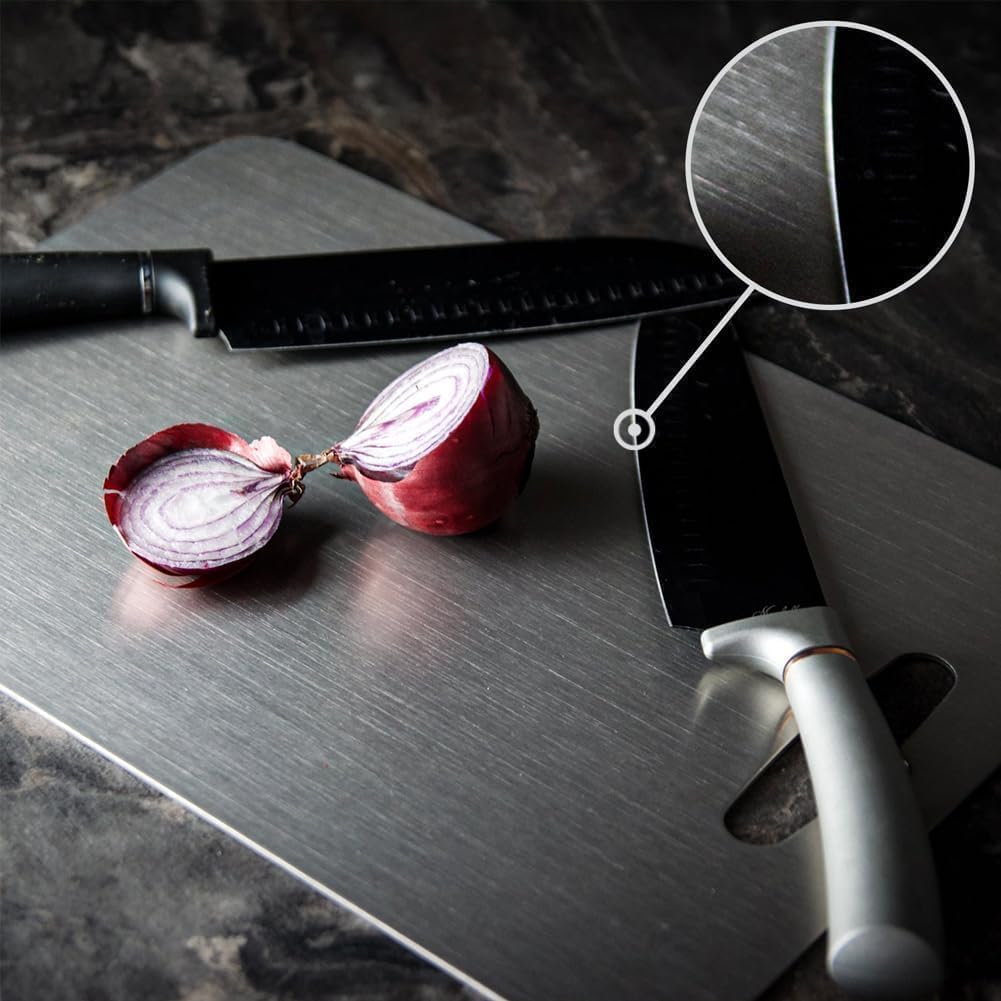 Titanium Cutting Board - 100% Pure Titanium Cutting Boards for Kitchen - Cutting Edge Hygiene & Durability, Cutting Boards for Home Kitchen Cooking (18 inch x 12 inch)