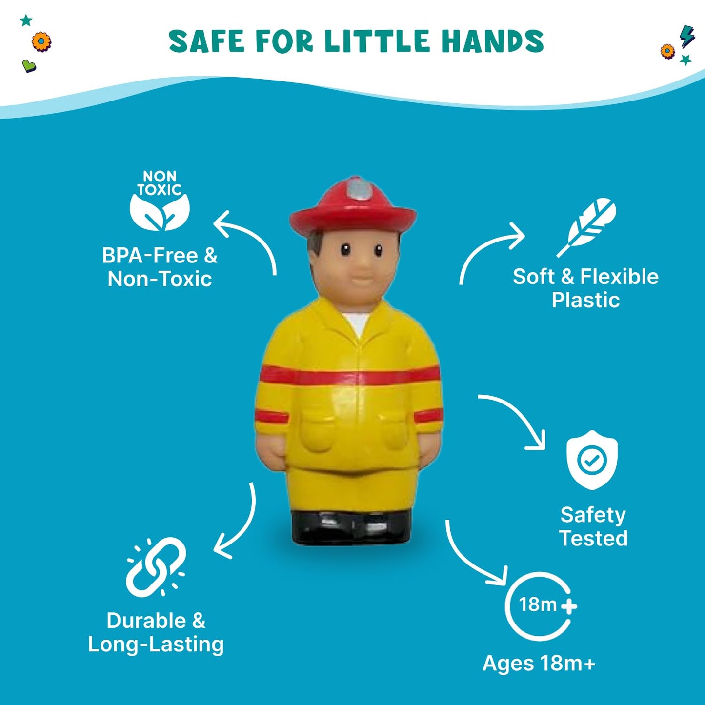 Get Ready Kids 620 Multicultural Career Figures Set of 8-5" Chunky Community Helper Toys for Toddlers, Preschool, Daycare, Classroom Learning & Imaginative Play