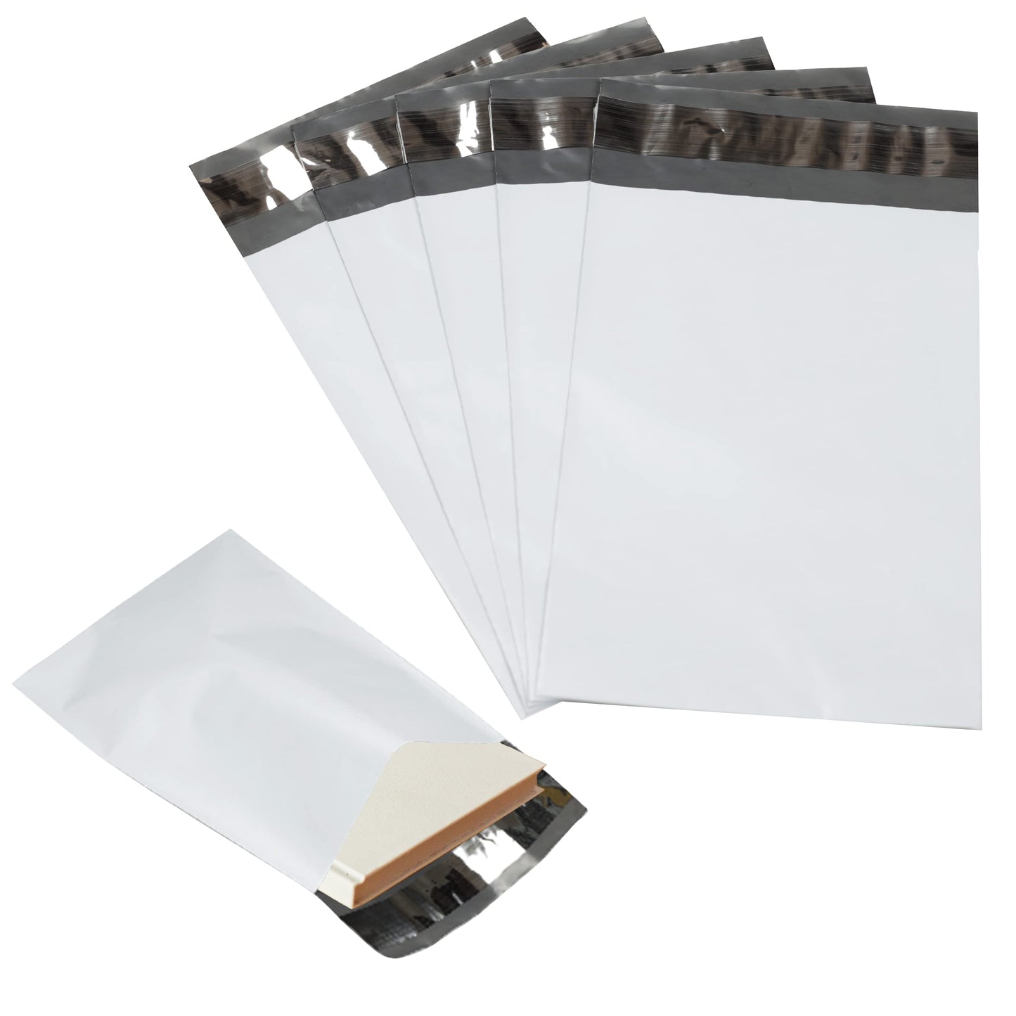 2000 Pack Secure Seal White Poly Mailers - 5x7 Safe Shipping Bags - E-Commerce Self Sealing 2 Mil Poly Envelopes