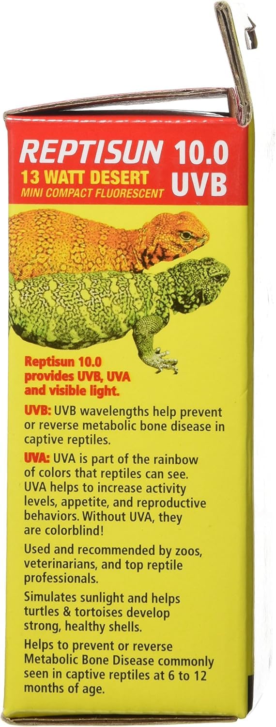 (2 Pack) Zoo Med Reptisun 10.0 Uvb Mini Compact Fluorescent